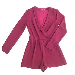 Bershka Maroon Romper/Blazer